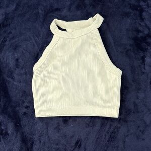 Aerie Ribbed High-Neck Crop Tank Top